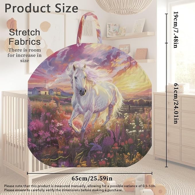 White Horse Pillow Cover Kawaii Breastfeeding Cover Ultra Soft & Breathable Unisex Nursing Pillow Slipcovers Machine Wash & Quick-Dry Feeding Cushion Cover Newborn Gift