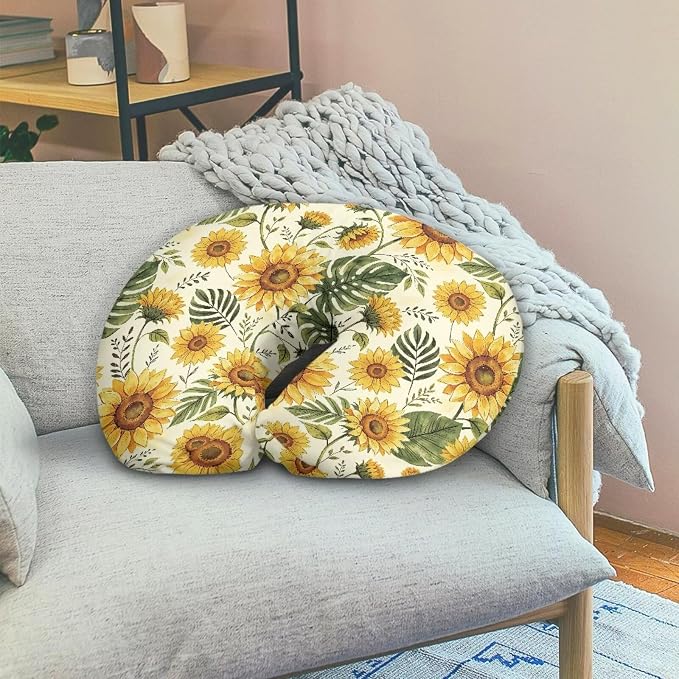 Sunflower Nursing Pillow Cover for Baby Boys Girls, Breastfeeding Pillow Slipcover Cushion Cover, Soft Fabric Fits Snug On Infant, Fits for Nursing Pillow Newborn