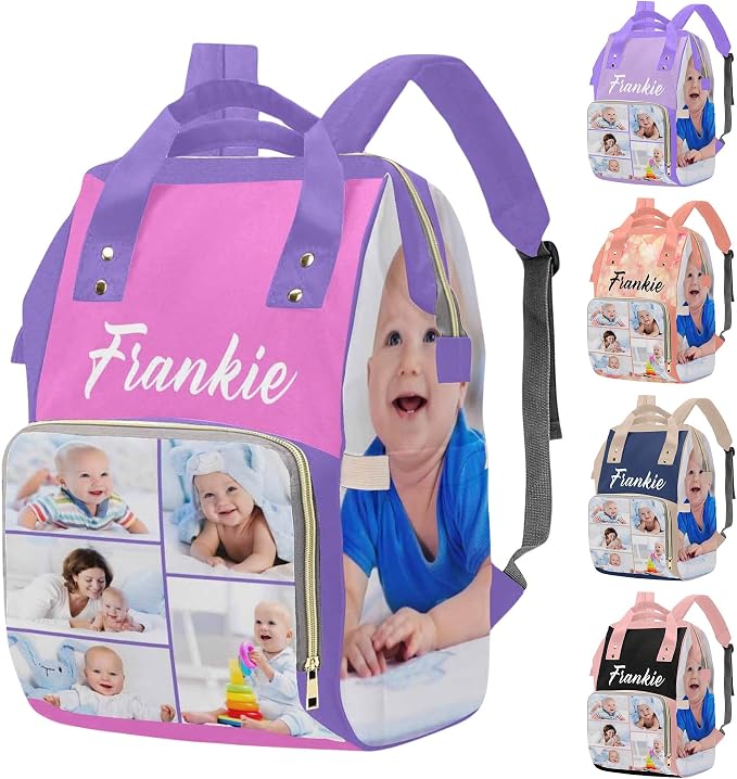 M YESCUSTOM Custom Baby Diaper Backpack Large Diaper Bag with Insulated Pockets Mommy Bags Boys Girl Unisex Multifunction Travel Baby Newborn Gift 6 Photos