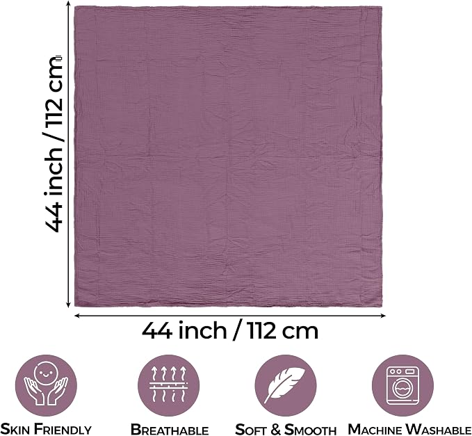 Dreamology Muslin Swaddle Blankets for Newborn,2 Pack,Cotton Blankets for Boys,Girls,100% Cotton,Soft and Breathable Baby Receiving Blankets Baby Boy,Girl, 44x44 Swaddle Blanket | Purple and Pink