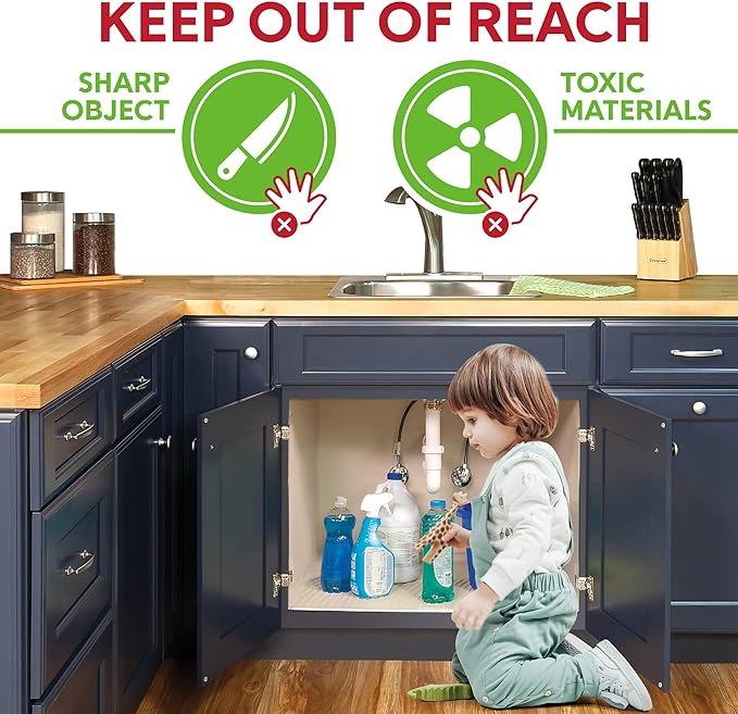 Cabinet Lock for Babies, Magnetic Child Safety Lock, Cupboard and Drawer Baby Proofing Lock, Invisible Magnetic Lock, Easy Installation (10 locks + 2 keys)