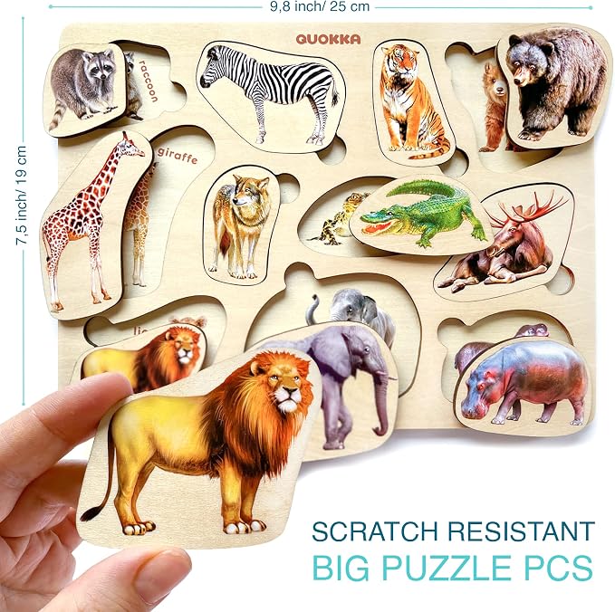 QUOKKA Wooden Educational Puzzles for Toddlers