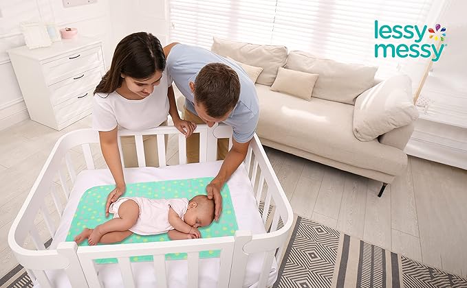 Portable Baby Changing Mat - Extra Large Waterproof Diaper Changing Pad | Machine Washable & Dryer Safe | Wipeable Surface for Easy Cleaning | Stylish Polka Dot Design
