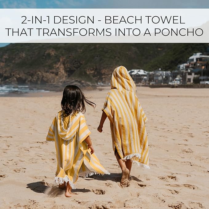 ZICOTO Stylish Hooded Beach Towel for Kids - Extra Soft and Fast Drying Poncho for Toddlers 1-3 Years is Made of Premium Cotton - Perfect Baby Cover Up for Beach Days or Pool and Bath Time Adventures