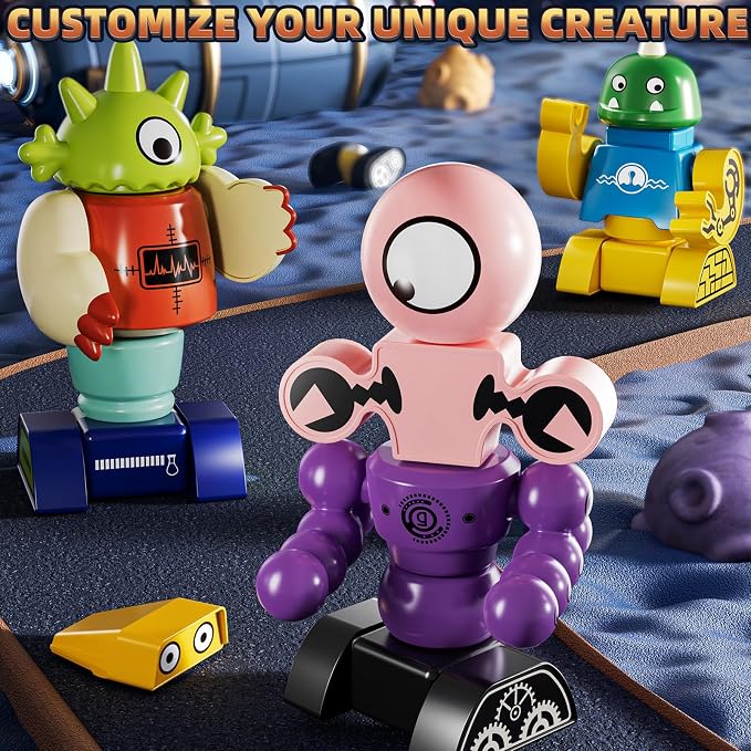 Magnets Robot Building Toys for Kids Ages 3-5 4-8 - 106 PCS Monsters Toys Robot Stacking Building Blocks Set with Storage Box, Creative Learning Christmas and Birthday Gifts for Boys Girls 2-4