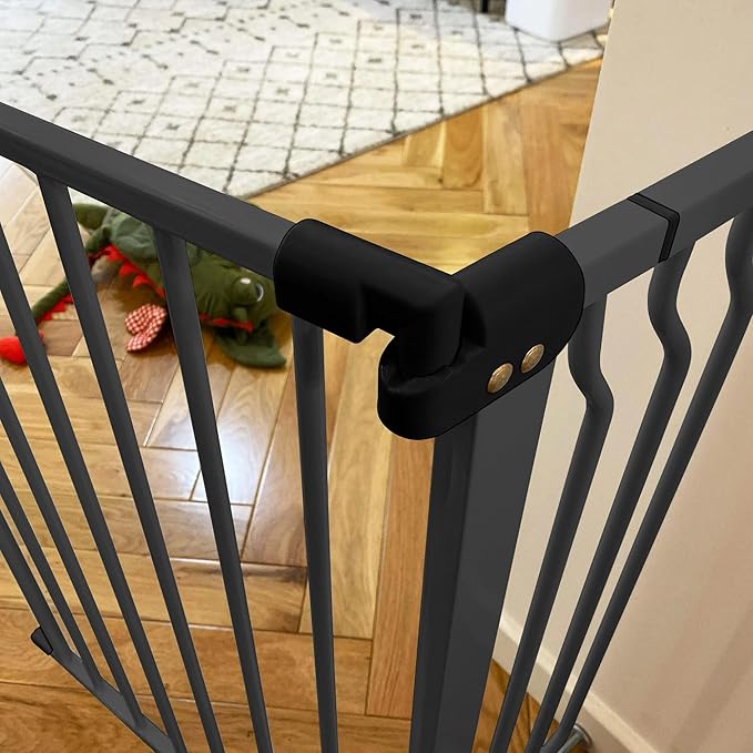 BalanceFrom 29.1-43.3" Easy Walk-Thru Baby and Pet Safety Gate with Hold-Open and Auto-Close ??Adjustable Steel Barrier for Stairs, Doorways, and Hallways, No Drilling Installation