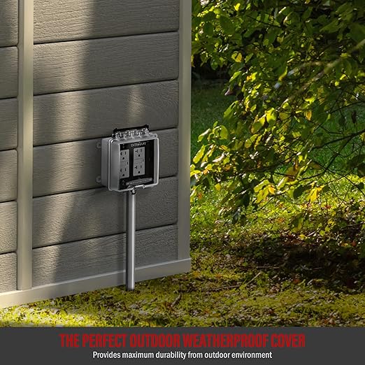 ENERLITES 2-Gang Weatherproof Outdoor Outlet Cover Extra-Duty in-Use Outlet Cover, Outdoor Decorator/GFCI Receptacle Outlets, 6.1??H x 5.2??W x 2.5??D, IUC2V-D, Clear