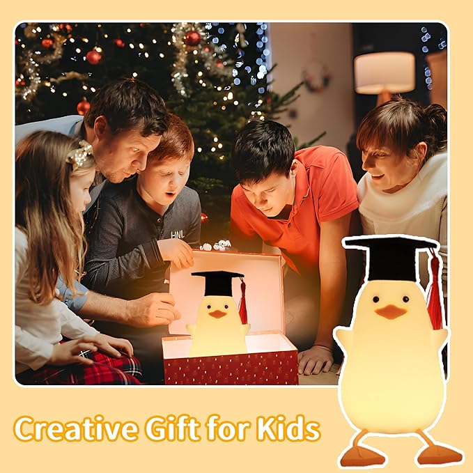 Attivolife Preschool Graduation Gift - Duck Night Light with Dimmable, LED Silicone Lamp, 2024 Cute Kindergarten Pre-K Graduation Gift for Kid Boy Girl