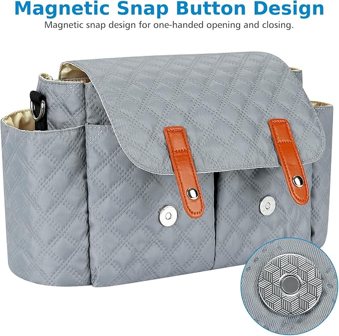 Accmor Universal Stroller Organizer, Stroller Bag with Detachable Shoulder Strap and Magnetic Snap Closure, Stroller Caddy Organizer for Uppababy Baby Jogger Britax BOB Umbrella Stroller