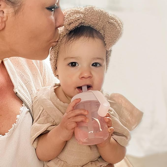Moonkie Baby Straw Cup & Silicone Sippy Cup Set | 3-Stage Toddler Training Cup, BPA-Free, Drop-Proof, 5oz & 4oz Cups | Ideal for Baby Led Weaning, 6 Months+ | Spill-Proof, Food-Grade Silicone, 2-Pack