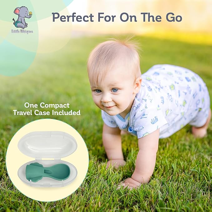 Little Whispers Baby Food Pouch Spoon Attachments - Stage 1, Small (Ripple) - 5 Pack