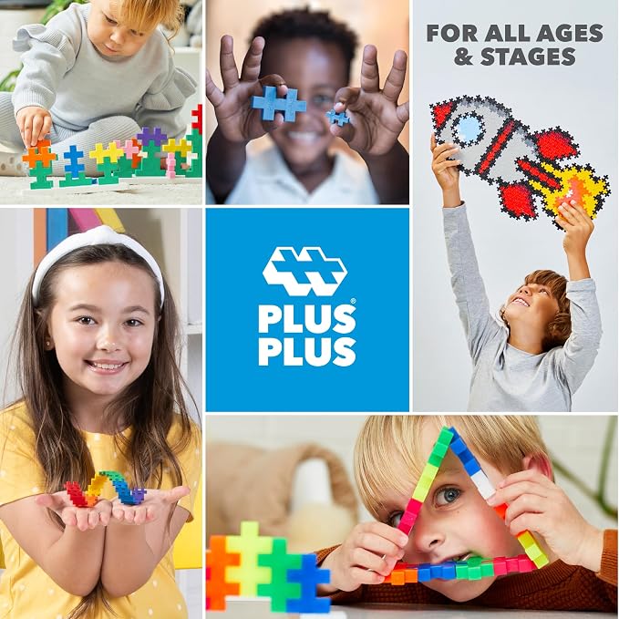 PLUS PLUS Learn to Build Big, Colorverse - 60 Interlocking Building Blocks for Toddlers and Preschool, Gifts for Boys & Girls