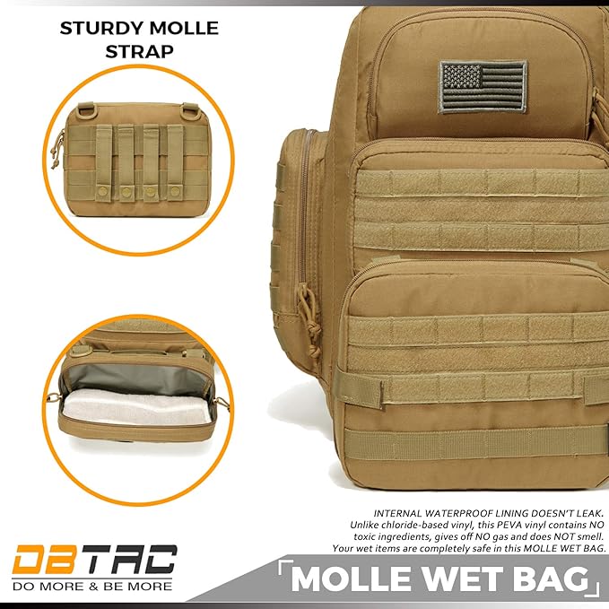 Diaper Bag Backpack for Dad, DBTAC Large Baby Nappy Bag for Men w/Changing Mat, Insulated+Wipe Pockets, Stroller Straps, Brown