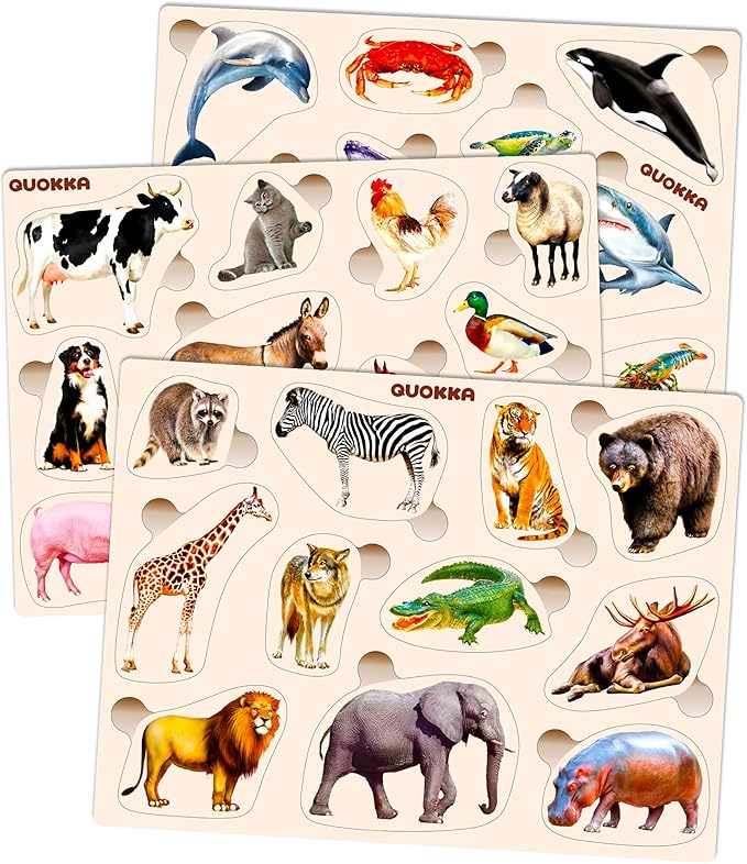 QUOKKA Wooden Educational Puzzles for Toddlers