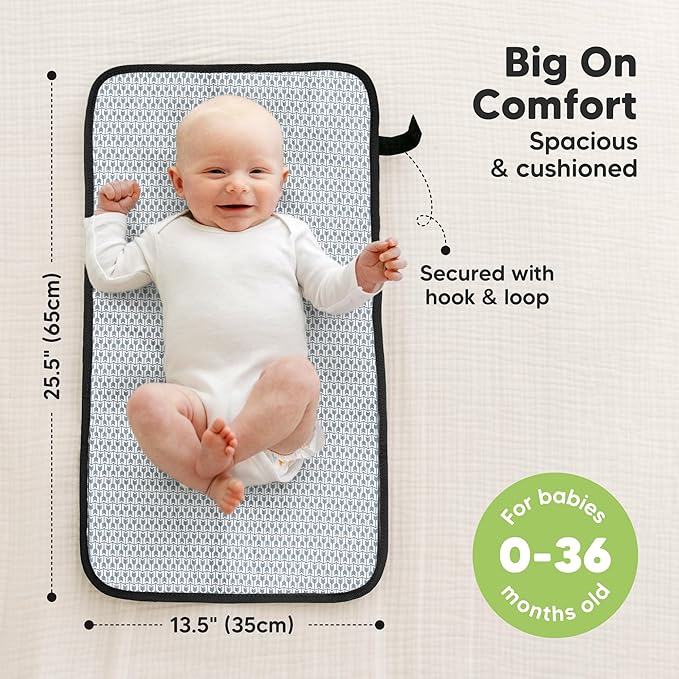 KeaBabies Portable Diaper Changing Pad, Easy Wipe Clean - Foldable Waterproof Baby Changing Mat for Diaper Bag, Compact, Lightweight, 25x13 Newborn, Infant, Baby Changer Travel Essential (Pets & Paws)