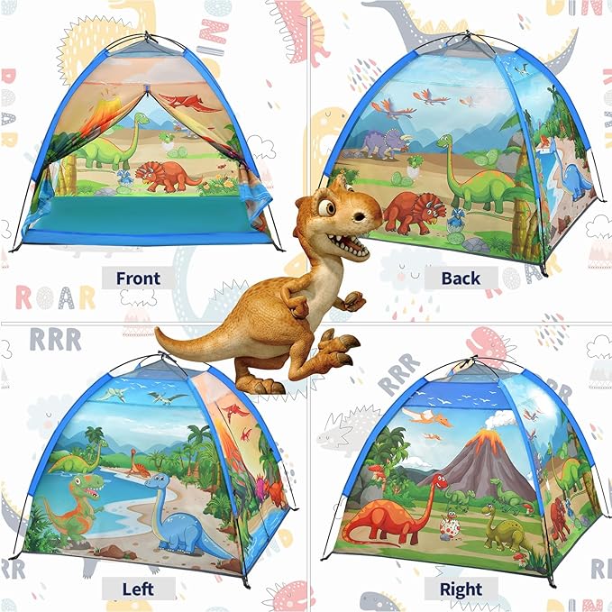 Mnagant Kids Play Tents,the World of Dinosaurs Tents for Kids Indoor/Outdoor fun, Dinosaurs Dome Playhouse for Boys & Girls,Durable and Breathable Premium Material, Perfect Kid?™s Gift- 47" x 47" x 43"