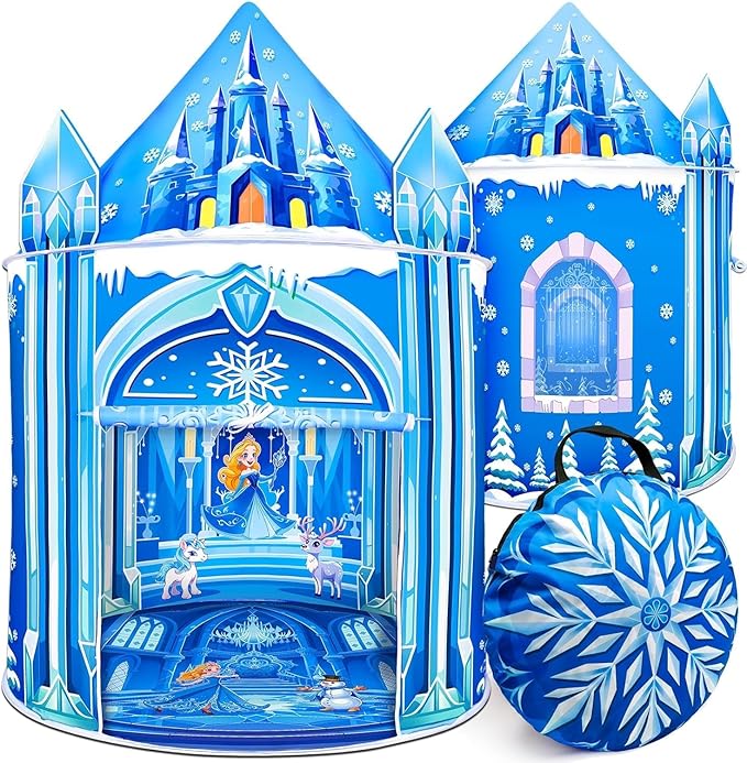 Mnagant Princess Play Tent,Kids Toys for Girls,Ice Castle Kids Tent Indoor and Outdoor, Large Imaginative Playhouse 51" X 40" with Carrying Bag for 3-12 Years Old Girls Gift