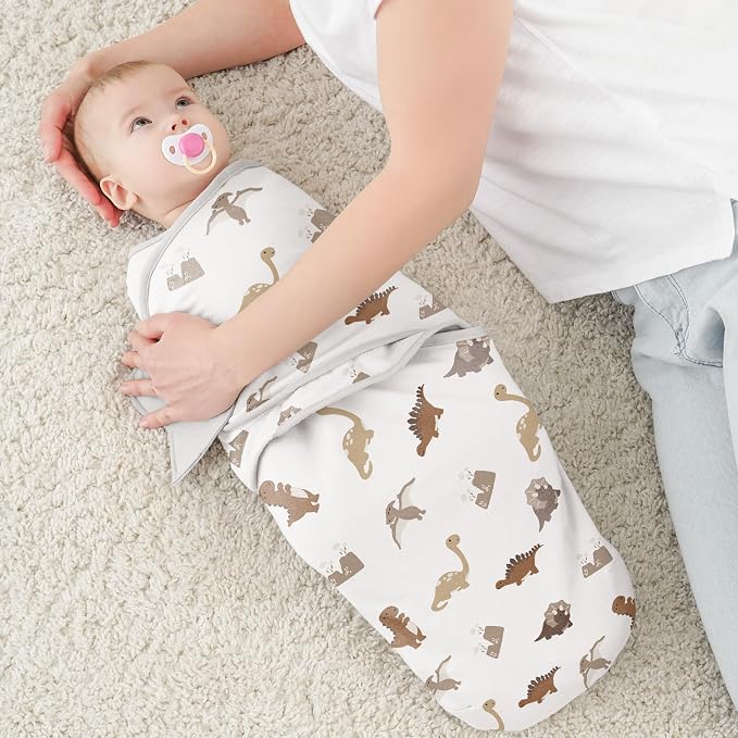 Susurration Swaddle Sleep Sacks 3 Pack 100% Muslin Cotton Swaddle Blanket Small Baby Wrap for 0-3 Months Newborn Sleep Sack Girls,Boys,Infants Essentials,Adjustable Wearable Sleeping Sack (Brown)