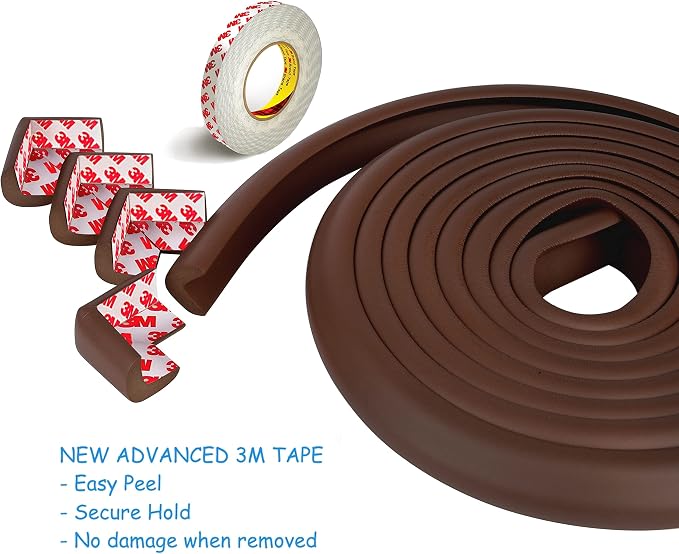 Furniture Edge and Corner Guards | 36 ft Bumper 12 Adhesive Childsafe Corners | Baby Child Proofing Set