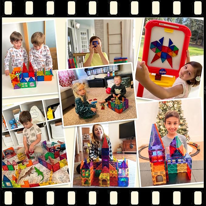 Magnetic Tiles Toddler Building Blocks Toys, Magnet Montessori Kids Toys for 3+ Year Old Boys and Girls, Preschool Learning Sensory STEM Education Gift Games, Birthday Gifts Idea for Kids Toddlers.