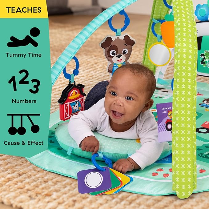 Baby Einstein Farm Explorers 4-in-1 Kickin??Tunes Musical Meadow Music & Language Discovery Gym, Ages 0 Months and Up