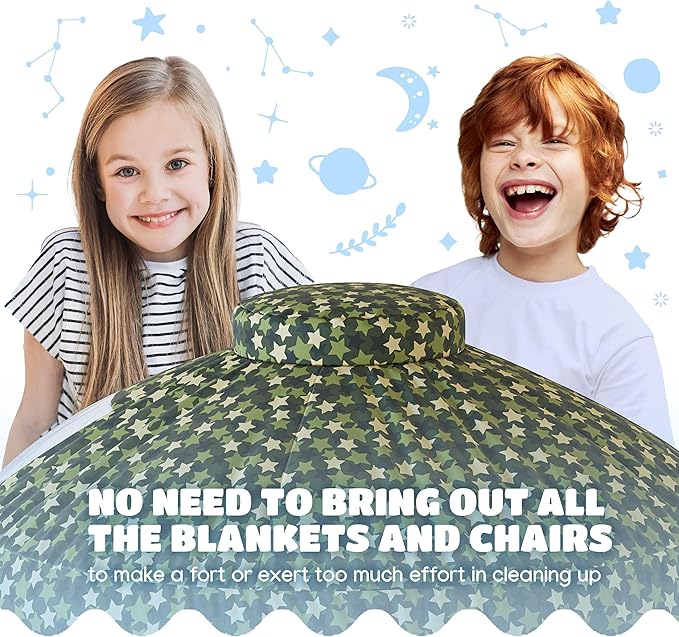 Skywin Delta Dome Air Tent for Kids with Door (77??x 50?? Builds in 30 Seconds, Toddler Tents Indoor for Imaginative Play, Spacious Kids Forts Indoor Playhouse for Boys and Girls (Fan Not Included)