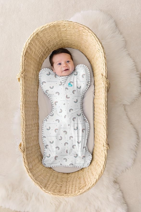 Love to Dream Swaddle UP, Baby Sleep Sack, Self-Soothing Swaddles for Newborns, Improves Sleep, Snug Fit Helps Calm Startle Reflex, New Born Essentials for Baby,1.0 TOG, Medium 13-19lbs, Rainbow Dream