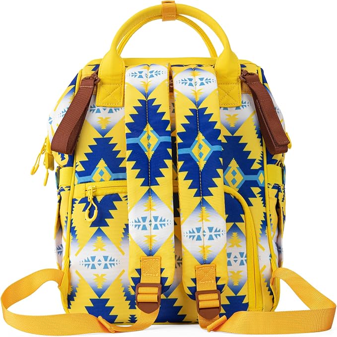 Wrangler Aztec Backpack Organized Daypack Travel Baby Bag with Stroller Strap and Side Bottle Pockets