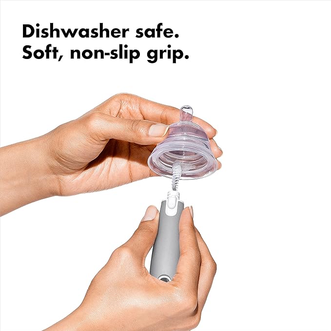 OXO Tot Bottle Brush with Nipple Cleaner and Stand ??Gray, 2-Pack
