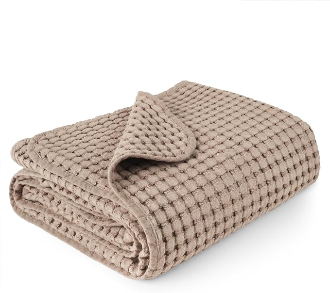 Konssy Waffle Baby Blanket - Soft & Cozy Nursery Swaddle Blanket, Lightweight Toddler Throw for Boys & Girls, Ideal for Wrapping(Clay)