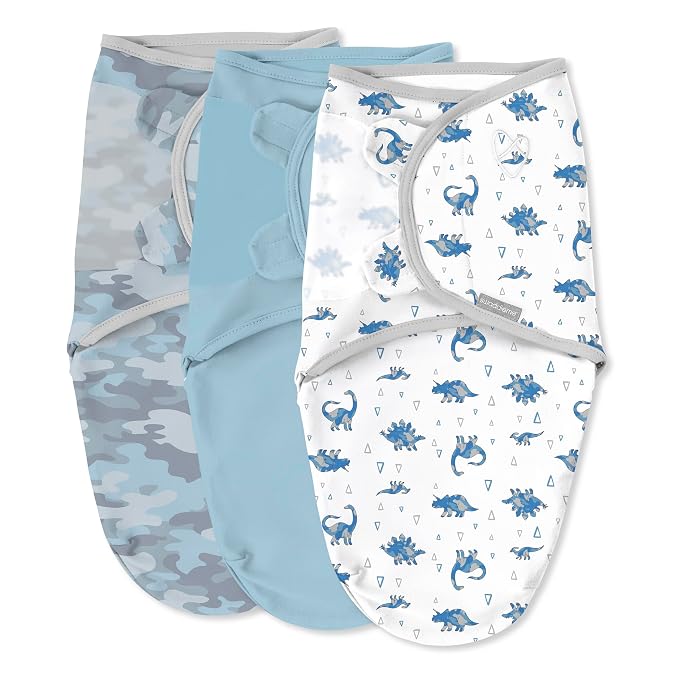 SwaddleMe by Ingenuity Original Swaddle, Size Small/Medium, For Ages 0-3 Months, 7-14 Pounds, Up to 26 Inches Long, 3-Pack Baby Swaddle Blanket Wrap