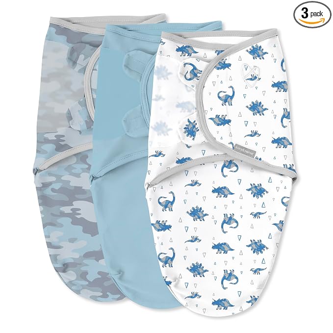 SwaddleMe by Ingenuity Original Swaddle, Size Small/Medium, For Ages 0-3 Months, 7-14 Pounds, Up to 26 Inches Long, 3-Pack Baby Swaddle Blanket Wrap