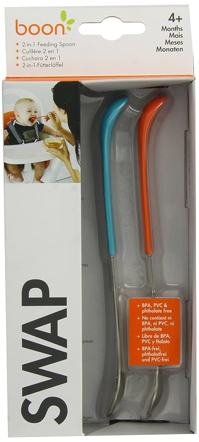 Boon Swap 2-in-1 Baby Spoon, Blue/Orange