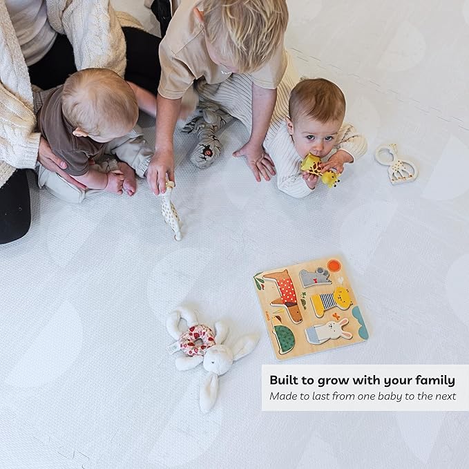 Little Landings Baby Play Mat for Floor - Aura Pearl (4x6ft) - Premium EVA Foam Play Mat for Babies & Toddlers (Ages 0-5+) Non-Toxic Playmat for Tummy Time, Crawling & Playroom - Stylish & Comfortable