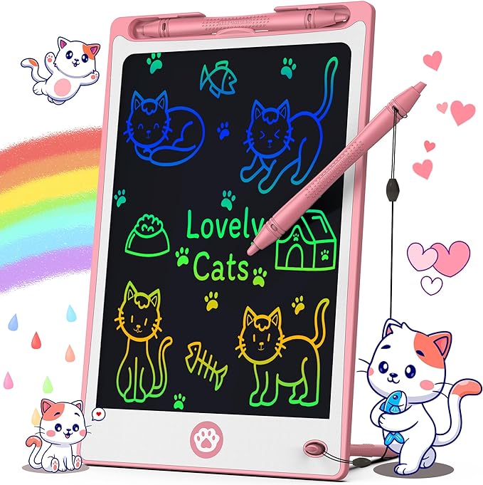 Hockvill LCD Writing Tablet for Kids 8.8 Inch, Toys for Girls Boys Drawing Pad for 3 4 5 6 7 Year Old Kids Toys, Children Christmas Birthday Gift for Kids Toddler Doodle Board Travel Essentials