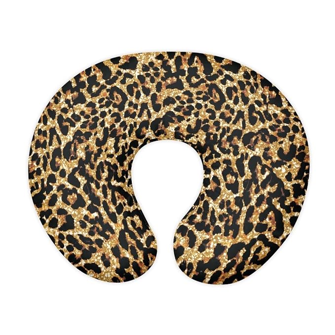 Leopard Print Nursing Pillow Slipcover Comfortable Skin-Friendly Fabric Nursing Pillow Replacement Cover Removable Bottle or Breastfeeding Pillowcase for Boys & Girls