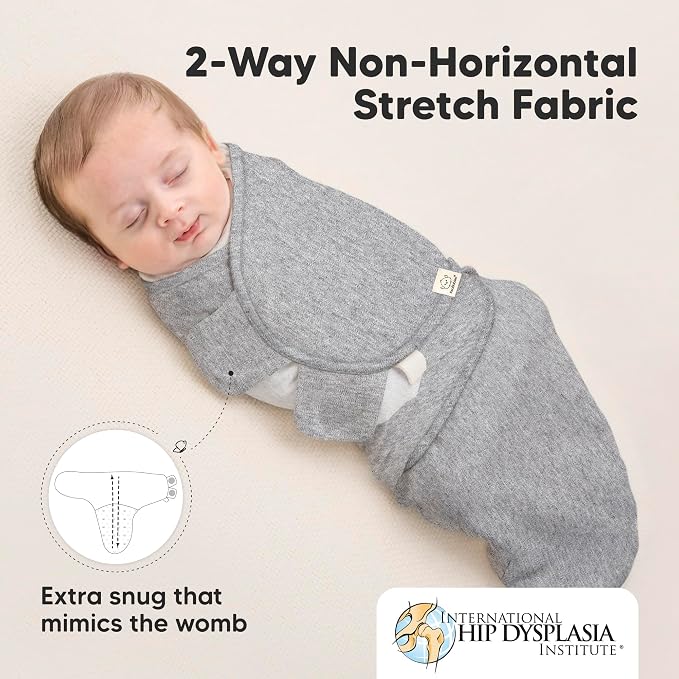 KeaBabies Baby Hair Brush and Comb Set and 3-Pack Baby Swaddle Sleep Sacks - Wooden Brush with Soft Goat Bristle, Newborn Swaddle Sack