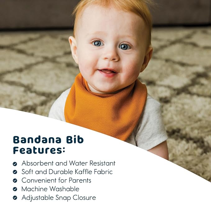 Tiny Twinkle Bandana Scarf Bibs - Water Resistant and Absorbent Drool and Teething Baby Bibs