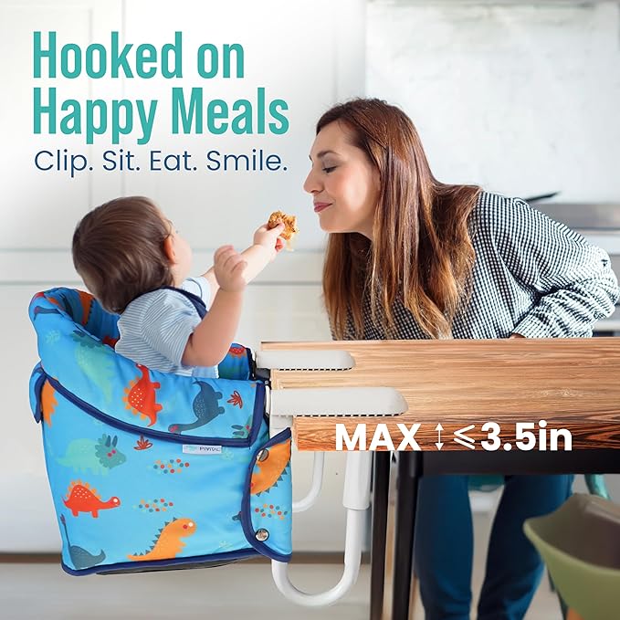 Portable Hook on High Chair for Baby & Travel Toddler from 6-36 Months ??Clip on Baby Seat for Table ??Fast Table Chair for Travel & Dining??Including Storage Bag - Blue