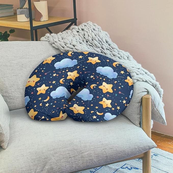 Cartoon Star Cloud and Moon Breastfeeding Pillow Cover Ultra Soft Comfortable Newborn Nursing Pillow Case Lightweight and Easy to Clean