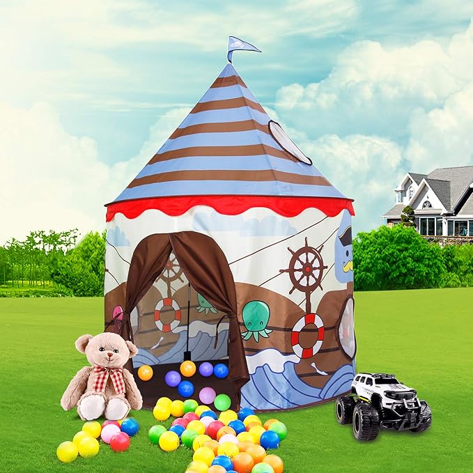 Play Tent for Kids Castle for Children Boys and Girls Viking Pattern Pop up Tent As