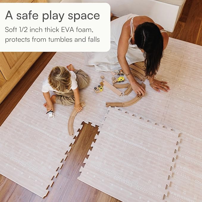 Lillefolk Baby Play Mat for Floor – 4x6ft Dusk | Soft Non Toxic Premium EVA Foam Tiles for Tummy Time, Crawling & Playroom – Waterproof Interlocking Floor Mat for Babies & Toddlers (6 Tiles)