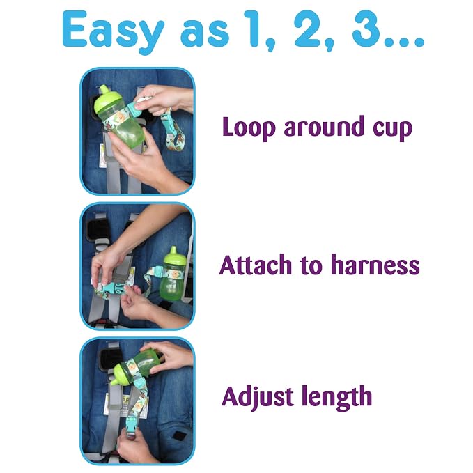 PBnJ Baby SippyPal Sippy Cup Holder Strap Leash Tether 123 2-Pack