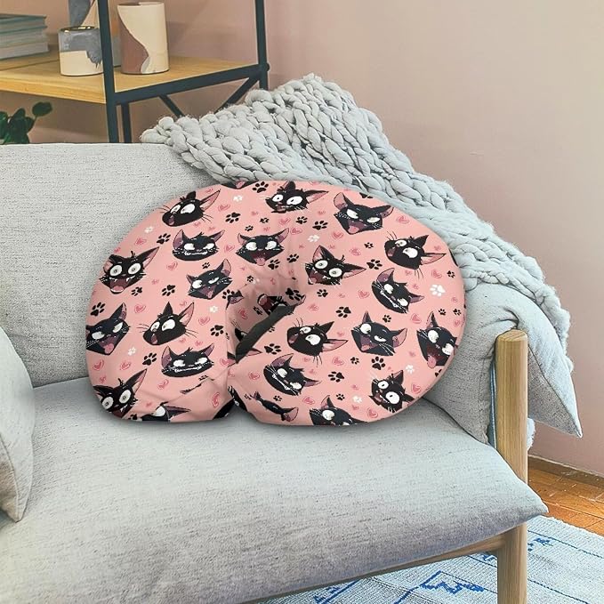 Black Cat Nursing Pillow Slipcover Sleeve, Ultra-Soft Baby Nursing Pillow Removable Cover for Breastfeeding Pillows, Pillow Not Included