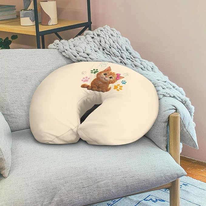 Cat Nursing Pillow Case 1 Pack for Breastfeeding Pillow Nursing Covers Pillow Slipcover Pillowcase Soft Fabric Fits Snug On Infant Feeding Cushion Cover Pillow Not Included