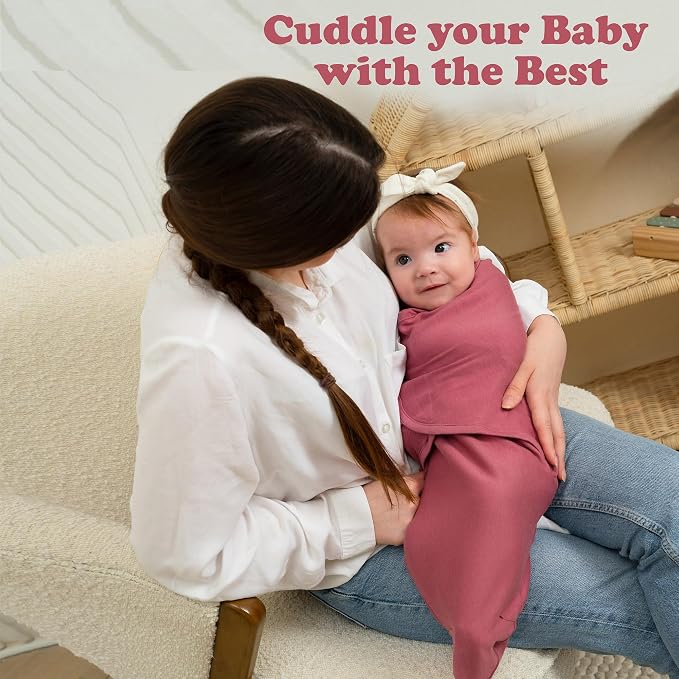 Swaddles for Newborns – 4-Pack Infant Swaddles 0-3 Months – Adjustable Swaddle Sleep Sack with Zipper – Soft Organic Cotton Baby Wrap for Safe & Cozy Sleep