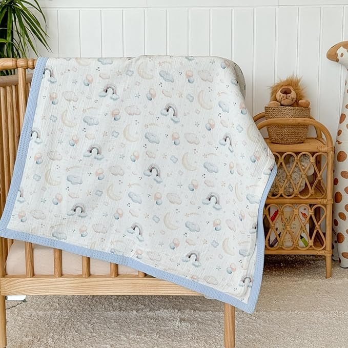 Mouliss Personalized Baby Blanket with Name ??Handmade 100% Organic Cotton Newborn Gift | Custom Knit Blanket for Boys, Girls, Kids & Baby Showers