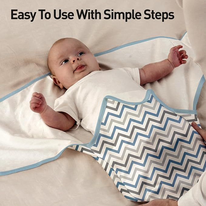 GLLQUEN BABY Swaddles for Newborns Organic Cotton, Soft Baby Boy Swaddles 3-6 Months, Reduce Startle Reflex Womb-Like Sleep Sack Wrap Nursery Swaddling Blankets Blue Elephants