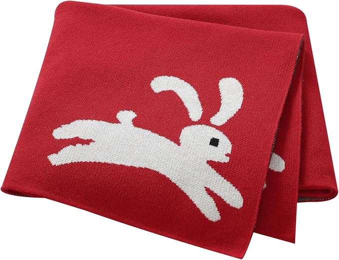 Hadetoto Baby Blankets for Boys and Girls, Newborn Knitted Cotton Swaddle Blankets Neutral Crochet Receiving Blanket, Baby Essentials, Registry & Gift, 40 x 30 inches