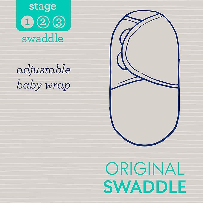 SwaddleMe Original Swaddle – Size Small, 0-3 Months, 2-Pack (Grey Dot Stripe)